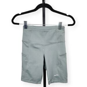 Brooks Method 8" Short Tight Legging Shorts Quick Dry Pewter Women's Size XS